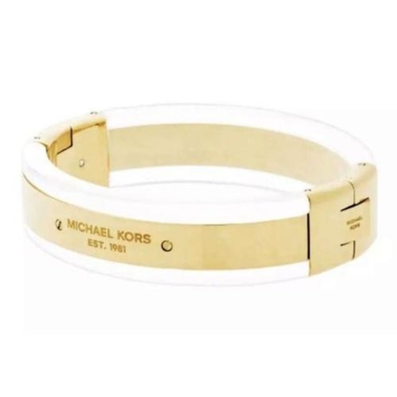 Michael Kors Jewelry - Michael Kors Hinge Gold Clear MK Bracelet